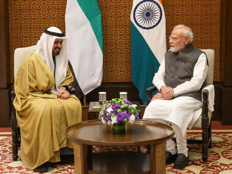 प्रधानमंत्री मोदी से मिले यूएई के शेख थियाब बिन मोहम्मद बिन जायद अल नाहयान