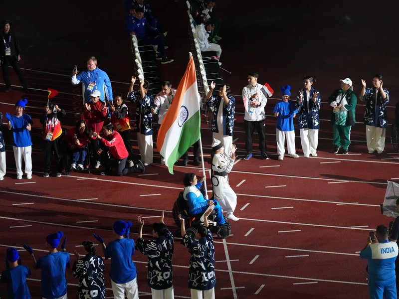India sign off with record 114 medals as contingent marches at closing ceremony of the Asian Para Games in Aichi in Japan on Saturday. Photo credit: PCI