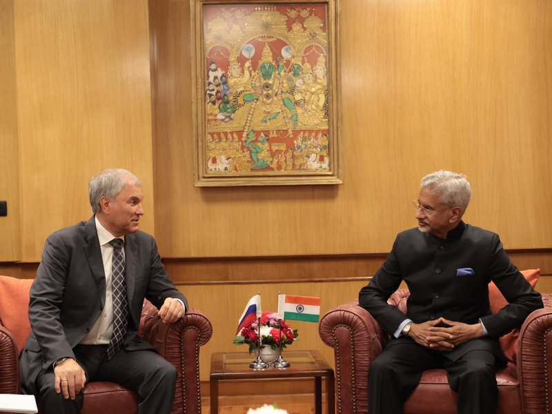EAM Jaishankar meets Russian State Duma Chairman Volodin, discusses deepening parliamentary linkages
