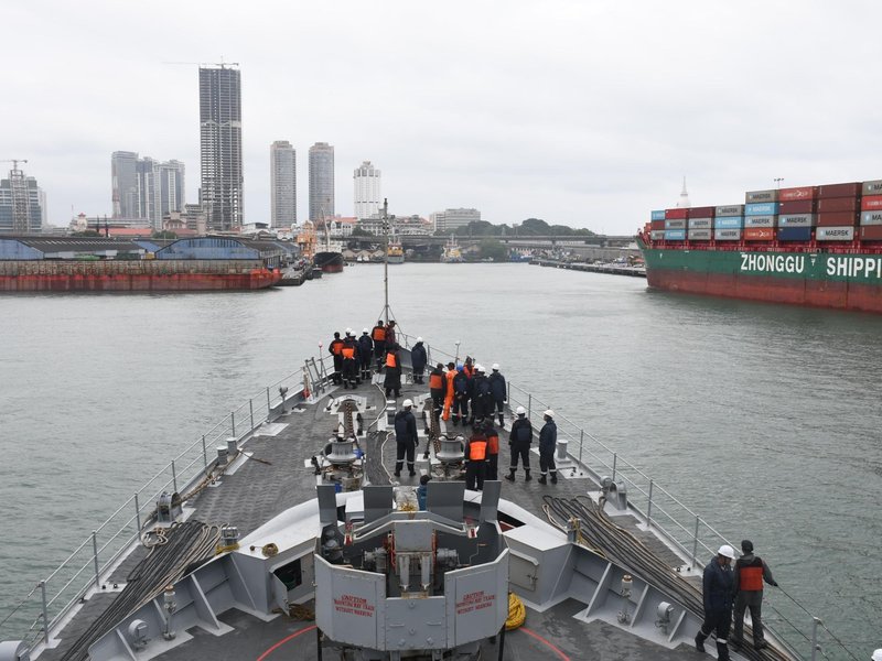 Indian Navy’s First Training Squadron arrives in Colombo