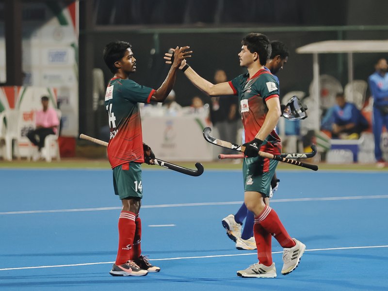 Nyayadhani Knights enter semis; Sanskardhani Strikers secure first win in the in the Chhattisgarh Hockey League in Raipur. Photo credit: CHL 2026