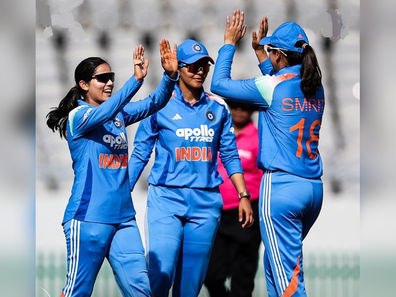 Vaishnavi Sharma's maiden five-for helps India bowl out Zimbabwe for 131 in the third ODI against India women in Vadodara on Wednesday. Photo credit: BCCI Women