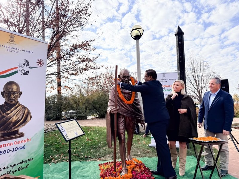 North Dakota unveils its first Mahatma Gandhi statue