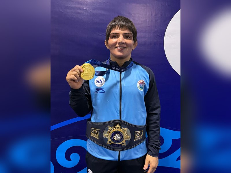Manisha Bhanwala scripts history, becomes first Indian woman world champion in wrestling by winning gold in the 59kg final of the Senior World Wrestling Championships in Astana in Kazakhstan on Friday. Photo credit: WFI