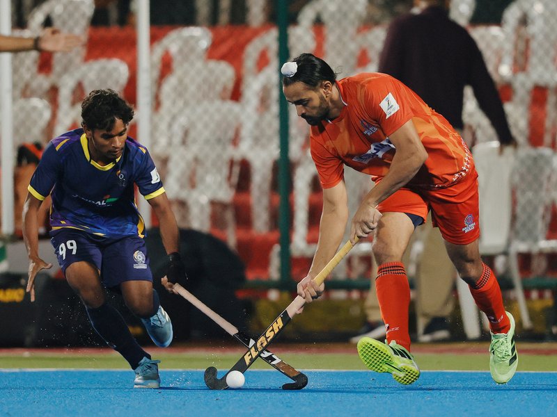 Bailadila Bulls book semis date with Mainpat Titans after 6-2 win in the Chhattisgarh Hockey League in Raipur on Friday. Photo credit: CHL