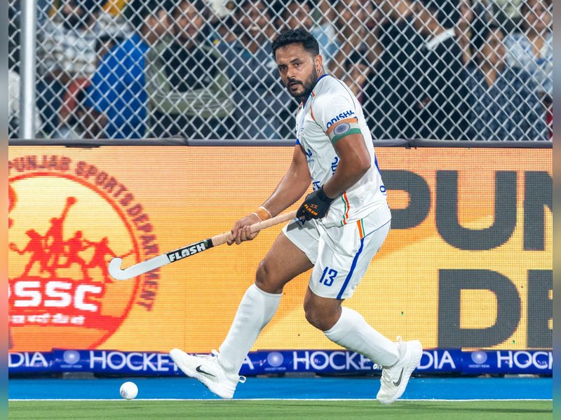 Abhishek scores twice as India beat Japan 4-1, reach semifinals of the Asian Champions Trophy at the Olympian Surjit Singh Hockey Stadium in Jalandhar on Friday. Photo credit: Hockey India