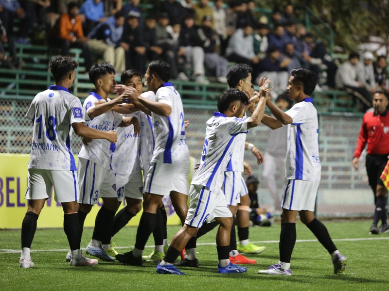 Nagaland United SC make debut memorable with impressive win over Real Kashmir FC in the Indian Football League (IFL) 2026–27 t the TRC Stadium in Srinagar on Friday. Photo credit: IFL