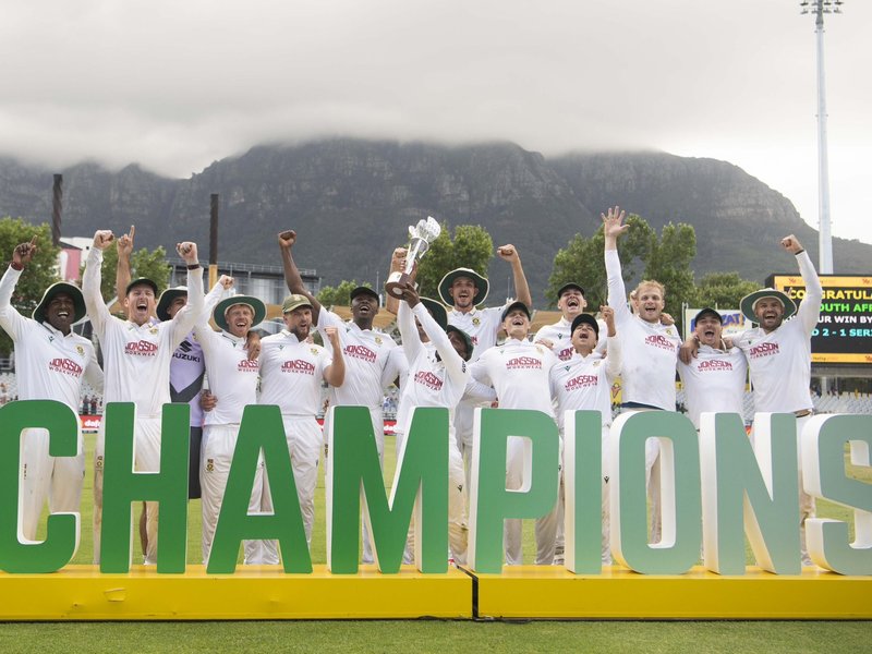 South Africa rise to second, New Zealand take top spot in the ICC World Test Championship (WTC) 2025-27 standings after Australia's defeat in Cape Town Test on Saturday. Photo credit: @ProteasMenCSA/X