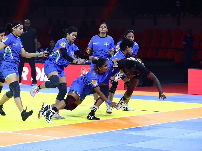 Indian women crowned Commonwealth Kabaddi champions after dominant win over Uganda women in the women's final of the Commonwealth Kabaddi Championship 2026 in Ahmedabad on Saturday.  Photo credit: CWKC