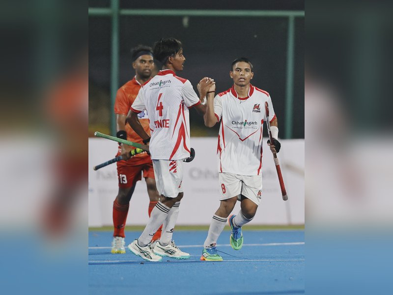 Mainpat Titans beat Bailadila Bulls 3-1; to face Sanskardhani Strikers in the final of the Chhattisgarh Hockey League (CHL) 2026 in Raipur on Saturday. Photo credit: CHL 2026
