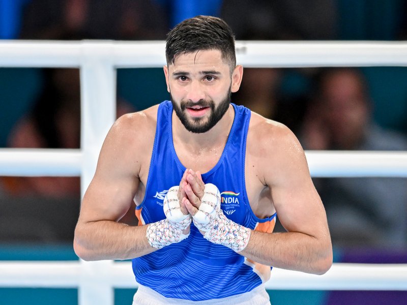 ‘I was nervous before the fight, but everything changed after the first bell,’ said Sachin Siwach on assuring himself a medal in Commonwealth Games 2026 in Glasgow on Wednesday. Photo credit: IANS 