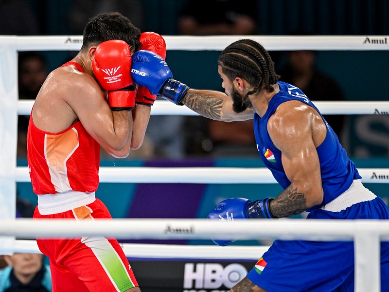 Ankush Panghal books berth in men's 80kg final, assures India of at least a silver medal in boxing competition of the Commonwealth Games 2026 in Glasgow on Friday. Photo credit: IANS 