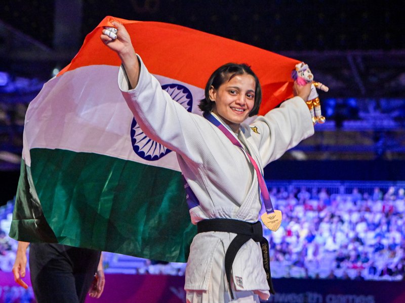 'This gold is for Yogi-ji who supported me,' says Asmita Dey after judo triumph in the Commonwealth Games 2026 in Glasgow on Friday. Photo credit: IANS