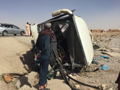 Five killed, 44 injured after bus overturns in Afghanistan's Baghlan 