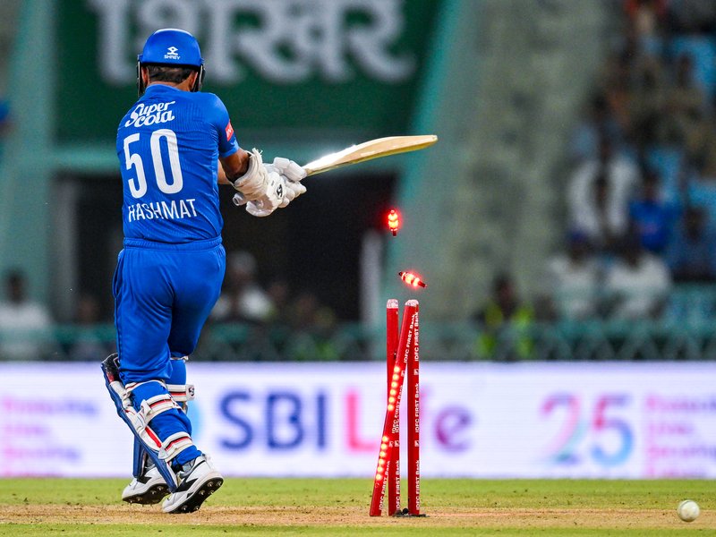 ‘We didn't bowl well, gave them momentum,’ says Hashmatullah Shahidi after Afghanistan’s defeat to India in the second ODI of the three-match series in Lucknow on Wednesday. Photo credit: IANS