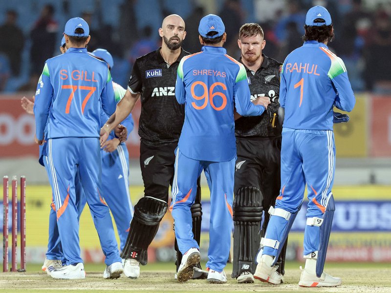 Daryl Mitchell’s superb 131 not out takes New Zealand to seven-wicket win over India in the second ODI of the three-match series at the Niranjan Shah Stadium in Rajkot on Wednesday. Photo credit: IANS
