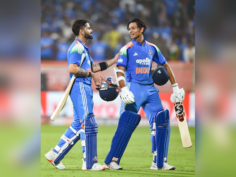 Yashasvi Jaiswal, Rohit Sharma and Virat Kohli destroy the bowling after fine bowling by Kuldeep Yadav and Prasidh  Krishna pick four wickets each as India thrash South Africa by nine wickets, win series 2-1 in Visakhapatnam on Saturday. Photo credit: IANS