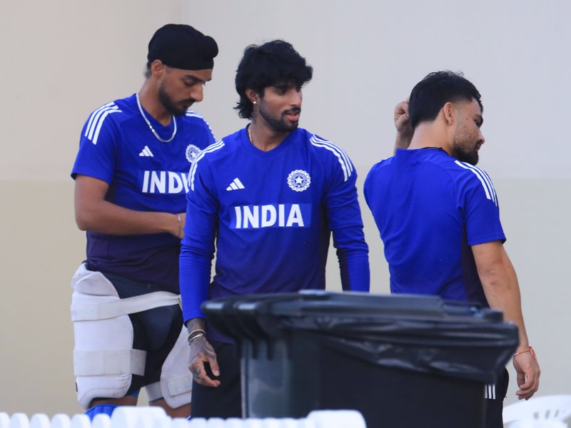 India elect to bat as Arshdeep, Harshit replace Varun, Bumrah against Oman in their last league match in the Men's T20 Asia Cup 2025 at the Dubai International Stadium in Dubai on Friday. Photo credit: IANS