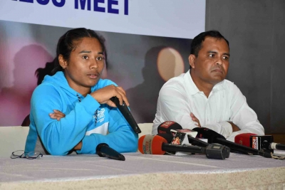 AFI, government policies for developing grassroots level will ensure we do well in the 2036 Olympic Games, says printer Hima Das in New Delhi during the India Athletics Series in New Delhi on Saturday. Photo credit: IANS 