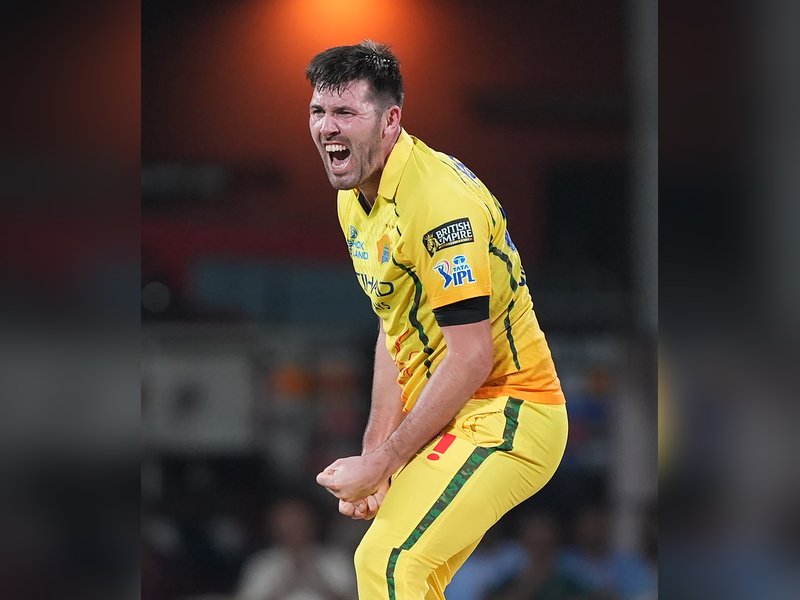 Jamie Overton picks 4-18 as Chennai Super Kings beat Chennai Super Kings by 23 runs, get first win of the season in Indian Premier League (IPL) 2026 in Chennai on Saturday. Photo credit: IANS
