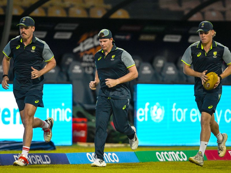 Australia elect to field against Oman in last league match at the Pallekele International Cricket Stadium in Kandy, Sri Lanka, on Friday.