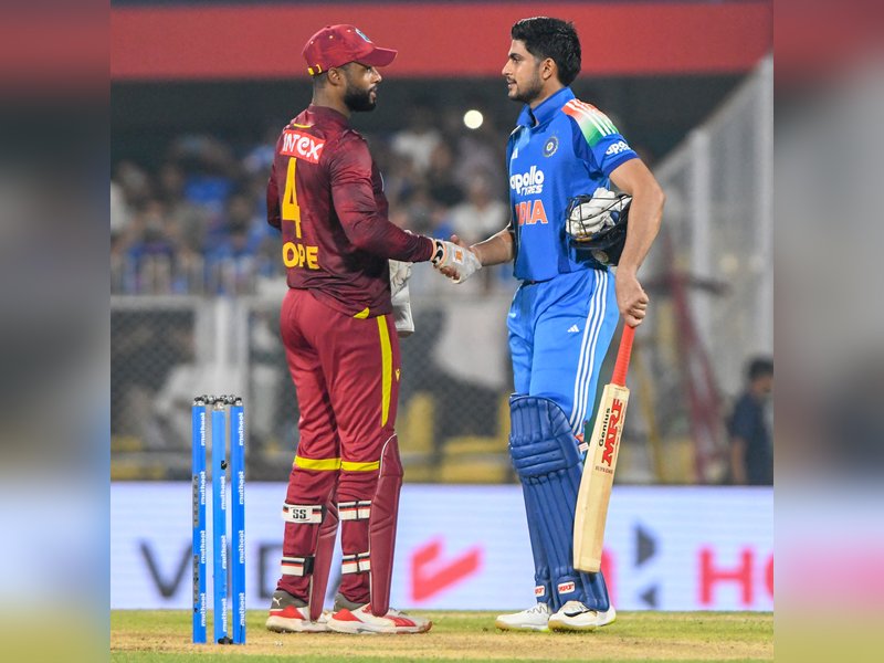 'Every part of my body is cramping', says Shubman Gill after hitting epic double-century in the second ODI against the West Indies in Guwahati on Wednesday. Photo credit: IANS 