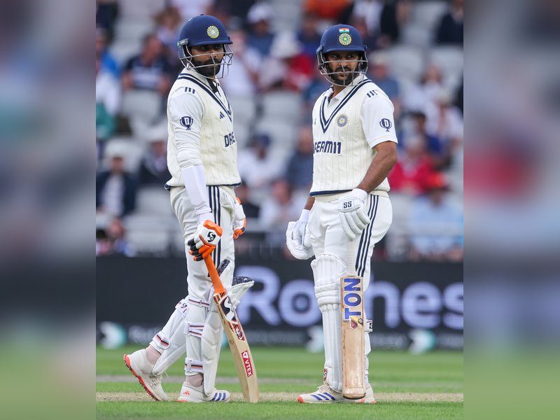 Bad light ends play early, as Sudharsan’s 61 takes India to 264/4 against England on the opening day of the fourth Test of the Anderson-Tendulkar Trophy series at Old Trafford in Manchester on Wednesday. IANS photos