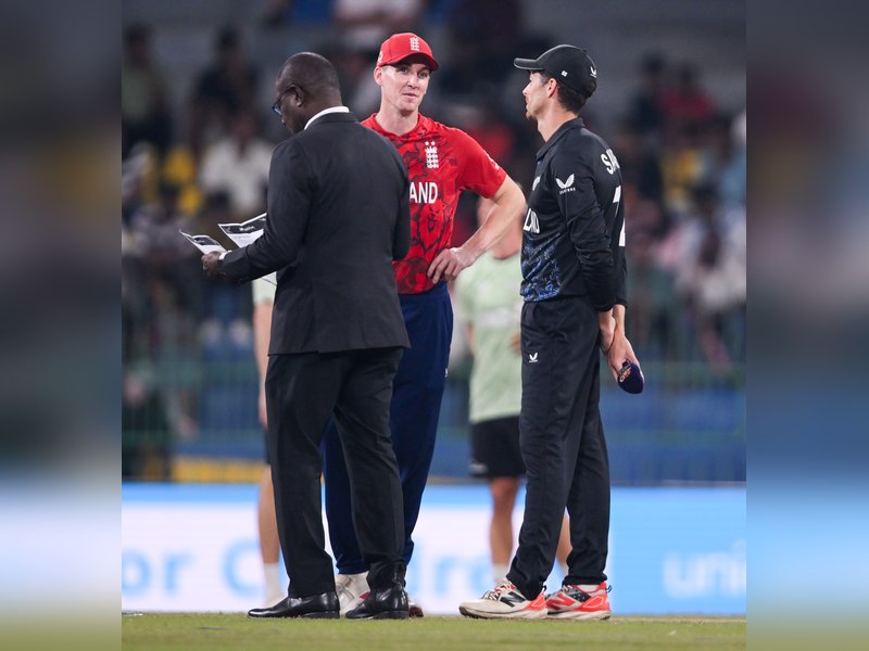 Unchanged New Zealand elect to bat against England in must-win clash of the Super 8 stage of the ICC Men's T20 World Cup 2026 at the R. Premadasa Stadium, Colombo, on Friday. Photo credit: IANS 