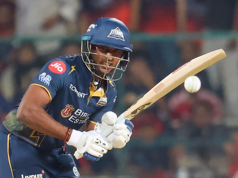 Sai Sudharsan becomes fastest batter to reach 2000 runs during the match between Gujarat Titans and Royal Challengers Bengaluru in the Indian Premier League (IPL) 2026 in Bengaluru on Friday. Photo credit: IANS 