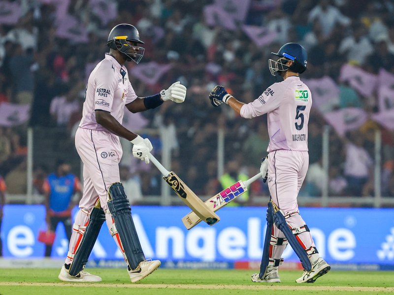 Sai Sudharsan, Washington Sundar help Gujarat Titans recover from early blows to post 168/5 against Sunrisers Hyderabad in their Indian Premier League (IPL) 2026 clash at the Narendra Modi Stadium in Ahmedabad on Tuesday. Photo credit: IANS 