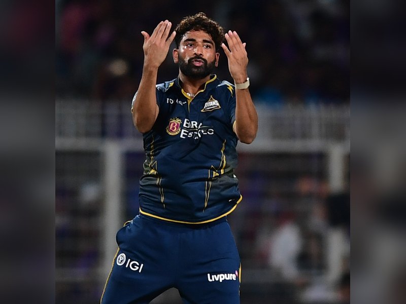 Gujarat Titans' Mohammed Siraj completes 200 T20 wickets in match against Kolkata Knight Riders in Inian Premier League 2026 in Kolkata on Saturday. Photo credit: IANS 