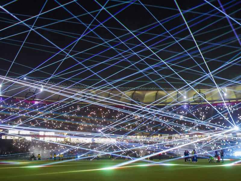 T20 WC: Spectacular laser show and fireworks ignite Narendra Modi Stadium during IND-NZ final