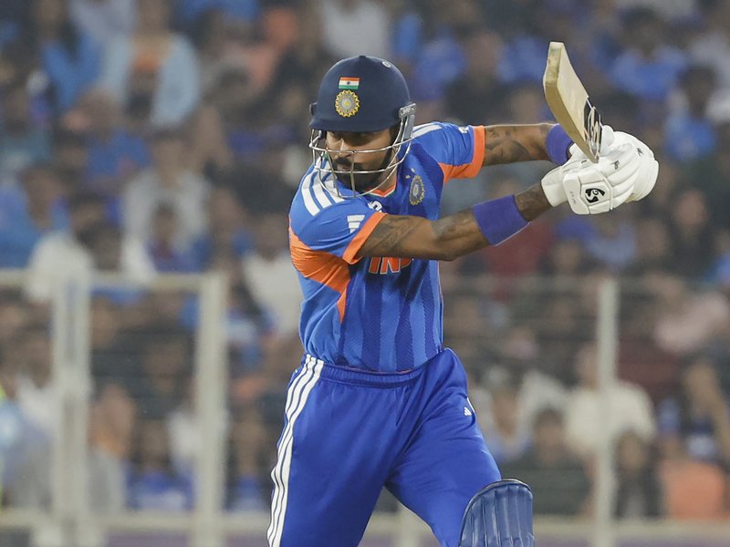 Shivam Dube’s career best 66 helps India post 193/6 against the Netherlands in their last league match in Group A of the ICC Men's T20 World Cup 2026 at the Narendra Modi Stadium, Ahmedabad. on Wednesday. Photo credit: IANS 