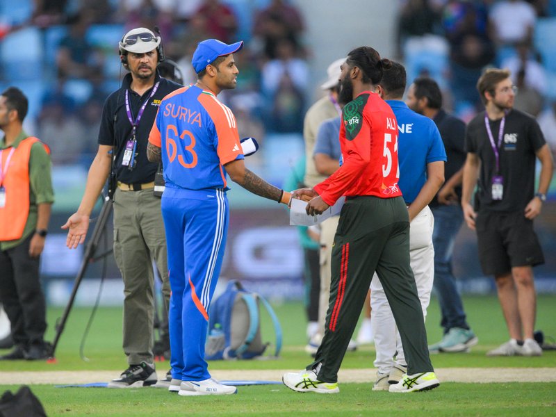 Litton Das misses out as Bangladesh opt to bowl against India in their second Super 4s match of the Men's T20 Asia Cup 2025 in Dubai on Wednesday. Photo credit: IANS