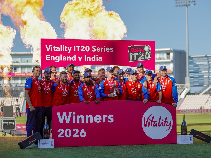 Sam Curran picks 3-36 as England beat India by 56 runs, win series 4-0 for a clean sweep in the five-match series in Southampton on Saturday. Photo credit: IANS/@BCCI/X