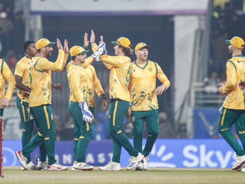 Quinton de Kock, Ottniel Baartman star as South Africa level series with 51-run win over India in the second T20I at the Maharaja Yadavindra Singh International Cricket Stadium in New Chandigarh on Thursday. Photo credit: IANS
