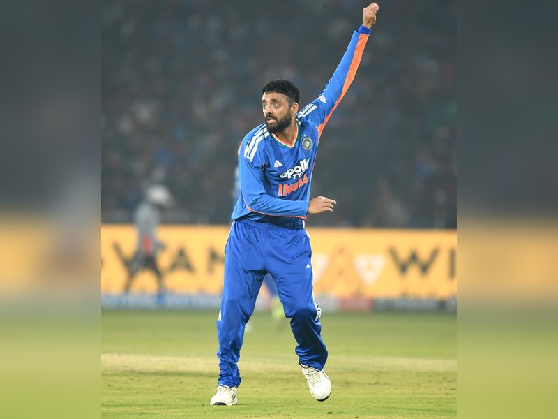 Would call myself a leg spinner as I bowl more leggies, says Varun Chakaravarthy ahead of the second T20I against South Africa at the Maharaja Yadavindra Singh International Cricket Stadium in New Chandigarh on Thursday. Photo credit: IANS