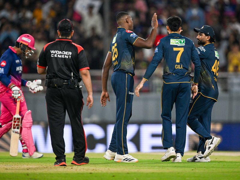 Line and length key on ‘tennis-ball bounce’ wicket in New Chandigarh, says Kagiso Rabada in the mid-innings break of Qualifier 2 between Rajasthan Royals and Gujarat Titans in New Chandigarh on Friday. Photo credit: IANS 