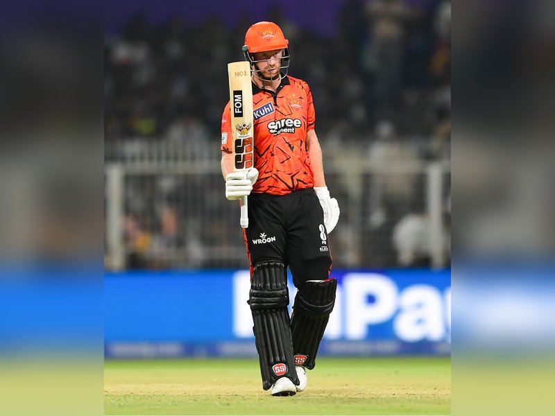 Abhishek Sharma and Heinrich Klaasen help Sunrisers Hyderabad reach 226/8, the highest total of the season, against Kolkata Knight Riders in the Indian Premier League (IPL) 2026 clash at the Eden Gardens in Kolkata on Thursday. Photo credit: IANS 