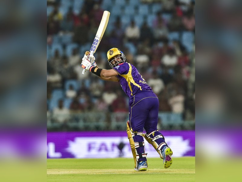 Kolkata Knight Riders batter Raghuvanshi given out for obstructing the field against Lucknow Super Giants in the Indian Premier League (IPL) 2026 in Lucknow on Sunday. Photo credit: IANS 