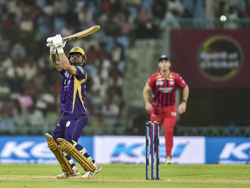 रिंकू की दमदार पारी, एलएसजी के खिलाफ केकेआर ने 7 विकेट खोकर बनाए 155 रन