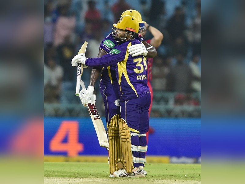 Sunil Narine, Rinku Singh help Kolkata Knight Riders (KKR) clinch Super Over win over Lucknow Super Giants in the Indian Premier League (IPL) 2026 at the BRSABV Ekana Stadium on Sunday. Photo credit: IANS 