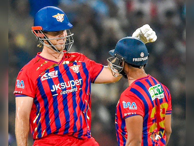 Mitchell Marsh’s ton powers Lucknow Super Giants to 209-3 in rain-hit clash with Royal Challengers Bengaluru in a rain-curtailed Indian Premier League (IPL) 2026 contest at the Bharat Ratna Shri Atal Bihari Vajpayee Ekana Cricket Stadium in Lucknow on Thursday. Photo credit: IANS 