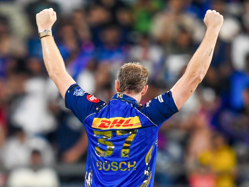 Our goal is still to win, says Corbin Bosch as he backs Mumbai Indians to finish strongly in the Indian Premier League (IPL) 2026 in Dharamshala. Photo credit:  IANS 