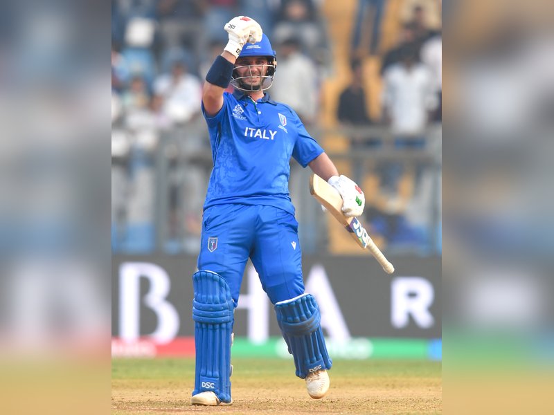 'We showed the world what we’ve got,' says Manenti after Italy's ten-wicket win over Nepal in ICC Men's T20 World Cup 2026 at the Wankhede Stadium in Mumbai on Thursday. Photo credit: IANS