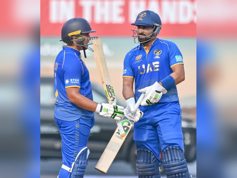 Skipper Muhammad Waseem’s record fifty helps UAE post their highest total in their ICC Men's T20 World Cup 2026 clash against New Zealand  at the MA Chidambaram Stadium in Chennai on Tuesday. Photo credit: IANS