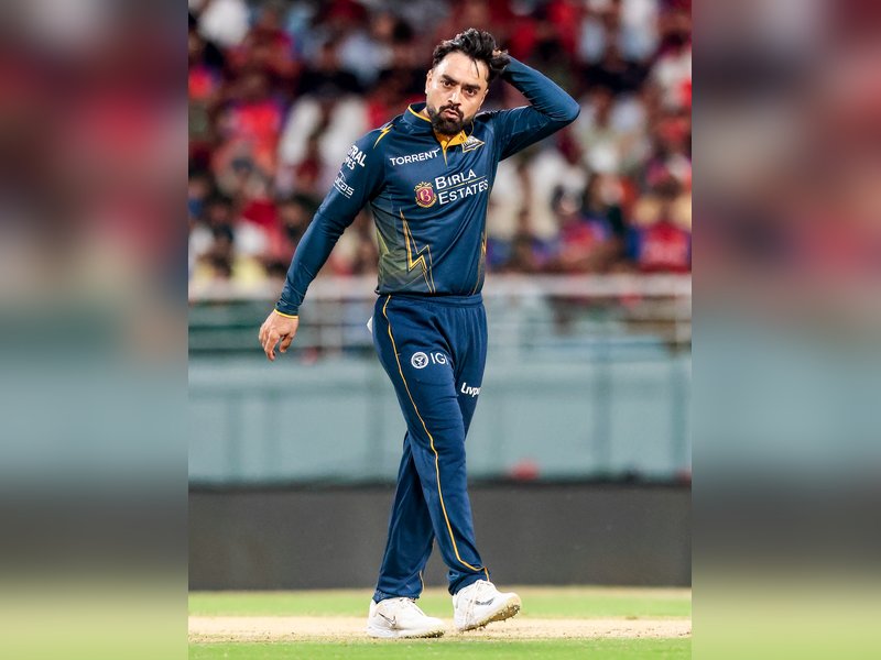 Rashid Khan offers prayers at mosque ahead of Gujarat Titans' clash against Rajasthan Royals in the Indian Premier League (IPL) 2026 at their home ground Narendra Modi Stadium on Saturday. Photo credit: IANS