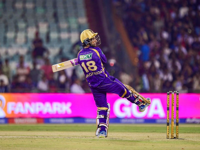 Angkrish Raghuvanshi hits 71, Rinku Singh slams unbeaten 49 as Kolkata Knight Riders post 192/4 against Royal Challengers Bengaluru in Match 57 of the Indian Premier League (IPL) 2026 in Raipur on Wednesday. Photo credit: IANS 