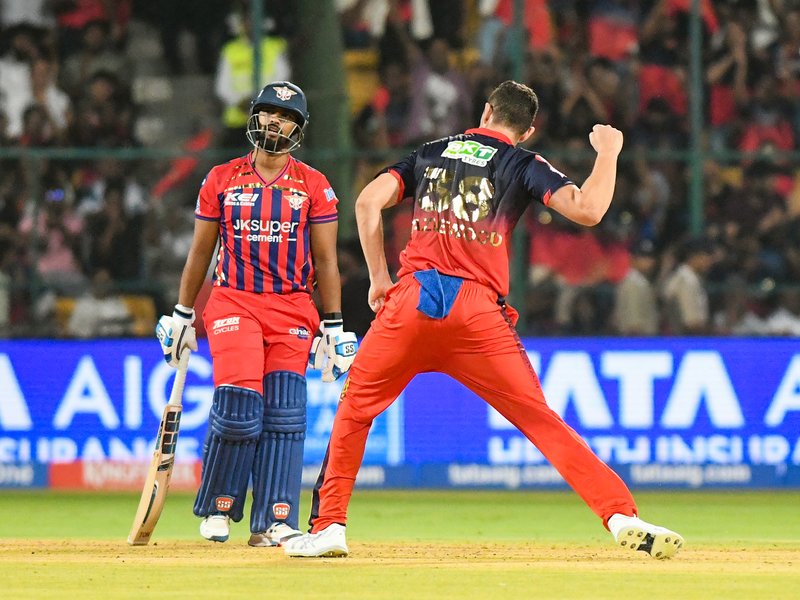 My strength lies in hitting hard length consistently, says Royal Challengers Bengaluru pacer Josh Hazlewood ahead of their clash with Delhi Capitals in Bengaluru on Saturday. Photo credit: IANS 