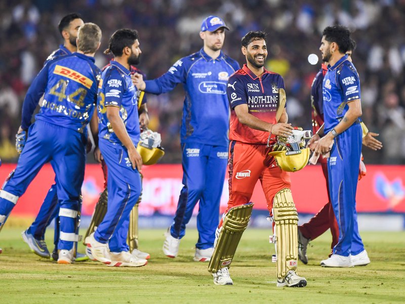 Hard pill to swallow, says Suryakumar Yadav after Royal Challengers Bengaluru end Mumbai Indians’ campaign in the Indian Premier League (IPL) 2026 at the Shaheed Veer Narayan Singh International Stadium on Sunday. Photo credit: IANS